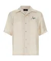 Amiri Convertible-collar Logo-print Silk-twill Shirt In Neutral