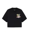 Amiri Paradise Graphic Crop T-shirt In Blue