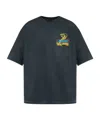 Amiri Crystal Cobra Embellished Printed Cotton-blend Jersey T-shirt In Black