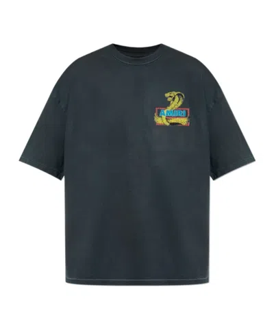 AMIRI SNAKE-PRINT COTTON T-SHIRT