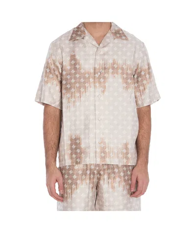 Amiri Short-sleeved Lettered Shirt In Nude