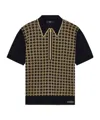 Amiri Mens Black Quad Zip Monogram Knitted Polo Shirt In Black