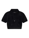 Amiri Short-sleeved Polo Top In Black