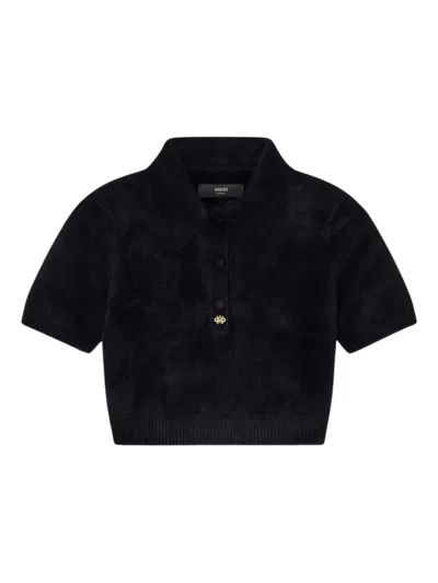 Amiri Short-sleeved Polo Top In Black
