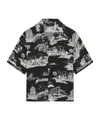 Amiri Black La Landmark Camp Shirt In Black