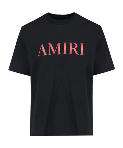Amiri Black T-shirt With Logo Lettering Print