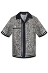 Amiri Ma Leopard-print Silk Bowling Shirt In Black
