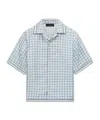Amiri Cuban Collar Shirt Monogram Pattern In Blue