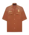Amiri Saturday Night Camp Shirt Burnt Orange In Brown