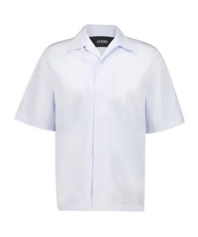 Amiri Starburst Striped Camp-collar Shirt In Blue