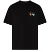 Amiri Pool Cue Black Crewneck T-shirt With Logo Detail On The Front And Maxi Logo Print On The Rear In Cot In Black
