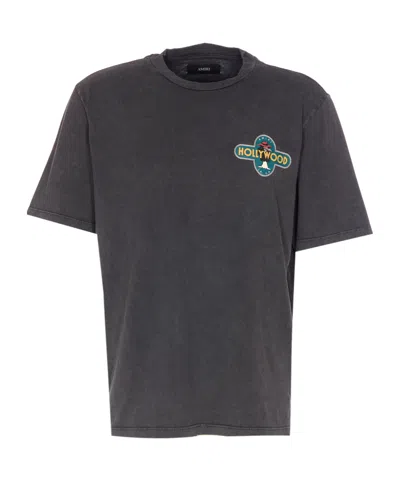 Amiri Logo Graphic Print Crewneck T-shirt In Brown