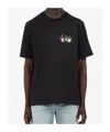 Amiri Pool Cue Black Crewneck T-shirt With Logo Detail On The Front And Maxi Logo Print On The Rear In Cot In Black
