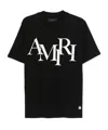 Amiri Cotton T-shirt With Front Logo Print In Black