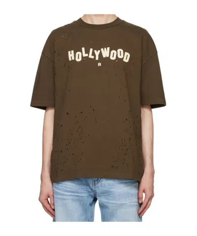 Amiri Short-sleeved T-shirt In Brown