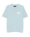 Amiri Mens Ocean Sky Three Star Short-sleeves Relaxed-fit Cotton-jersey T-shirt In White