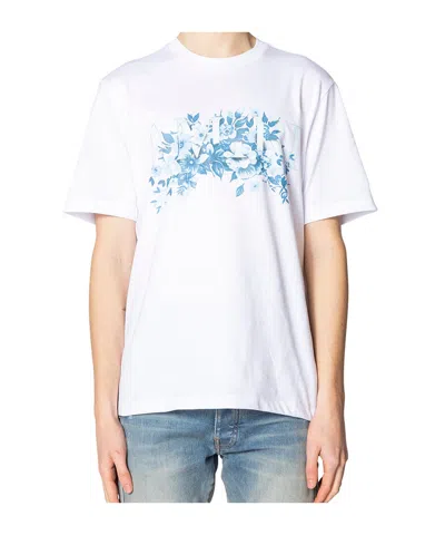 Amiri Mens Logo-print Short-sleeve Cotton T-shirt White
