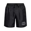 Amiri Logo-print Silk Shorts In Black