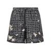 Amiri Silk Bermudas With Pattern And Adjustable Waistband In Gray