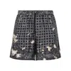 Amiri Men Black Ma Quad Bleach Bandana Shorts In Gray