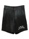 Amiri Hollywood Straight-leg Logo-flocked Modal-blend Drawstring Shorts In Black