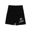 Amiri Embroidered-lettering Shorts In Black