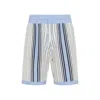 Amiri Script Stripe Knitted Shorts Drawstring In Blue