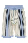 Amiri Knit Bermuda Shorts Featuring Elastic Waistband In Blue