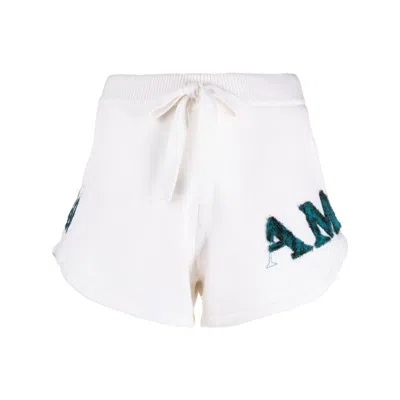 Amiri Logo-embroidered Cotton-blend Track Shorts In White
