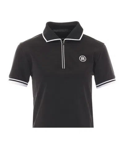 Amiri Ma Embroidered-logo Polo Shirt In Black