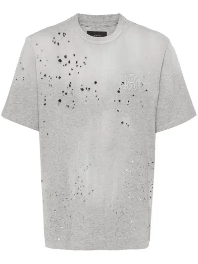 Amiri Man T-shirt Grey Size L Cotton In Gray