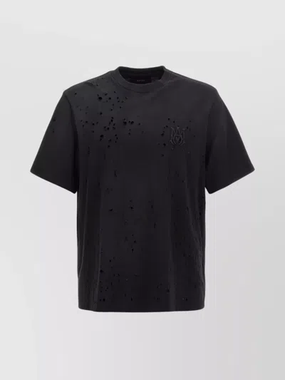 Amiri Shotgun Logo-print Distressed T-shirt In Black