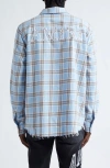 AMIRI AMIRI SHOTGUN DISTRESSED PLAID COTTON FLANNEL BUTTON-UP SHIRT