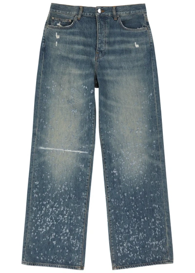 Amiri Shotgun Distressed Straight-leg Jeans In Blue