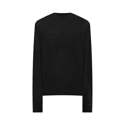 Pre-owned Amiri Shotgun Embroidered Crew 'black' | Men's Size L