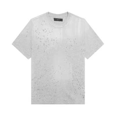 Pre-owned Amiri Shotgun Embroidered Tee 'grey' | Men's Size L In Gray
