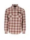 Amiri 'shotgun' Beige Shirt With Logo Print On Front And Rear And  All-over Check Motif