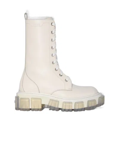 Amiri White Lug Combat Boots In 140 White