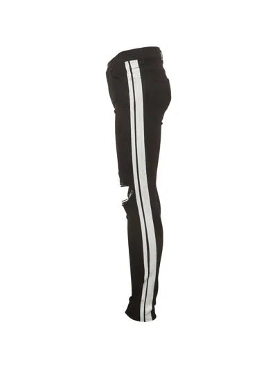 Pre-owned Amiri Side-stripe Distressed Jeans In Black