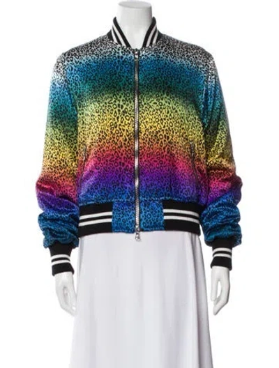 Pre-owned Amiri Silk Animal Print Bomber Jacket W/ Tags