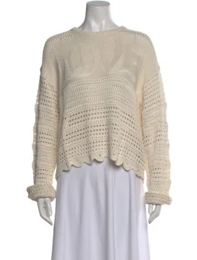 Pre-owned Amiri Silk Bateau Neckline Sweater W/ Tags In Neutral