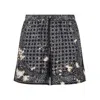 Amiri Silk Bermudas With Pattern And Adjustable Waistband In Gray