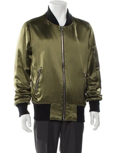 Pre-owned Amiri Silk Bomber Jacket In Green