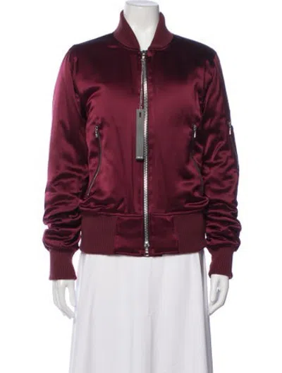 Pre-owned Amiri Silk Bomber Jacket W/ Tags In Burgundy