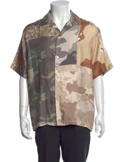 Pre-owned Amiri Silk Camouflage Print Shirt In Neutrals