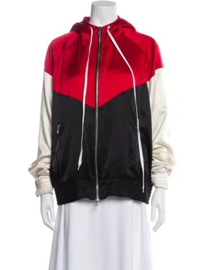 Pre-owned Amiri Silk Colorblock Pattern Jacket In Red