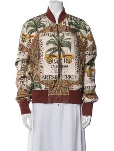 Pre-owned Amiri Silk Graphic Print Bomber Jacket W/ Tags In Multicolor