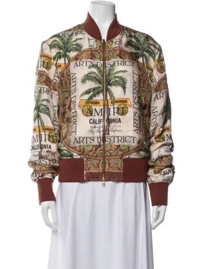 Pre-owned Amiri Silk Graphic Print Bomber Jacket W/ Tags In Multicolor