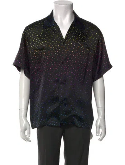Pre-owned Amiri Silk Graphic Print Shirt In Black