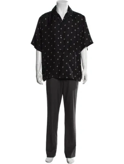 Pre-owned Amiri Silk Graphic Print Shirt In Blue